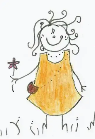 Mädchen mit gelbem Kleid und Blume in der Hand